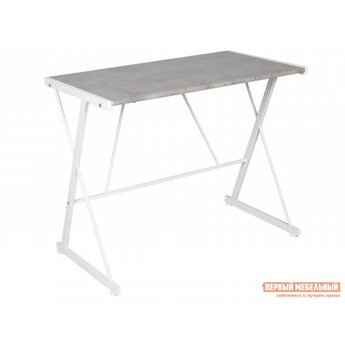 Письменный стол WD-09 Серый бетон / Белый, металл