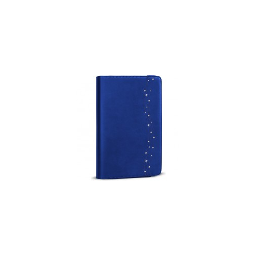 Epik Кожаный универсальный чехол для планшета 7 - 8 дюймов со стразами и функцией подставки "Скайлайн" (Синий)