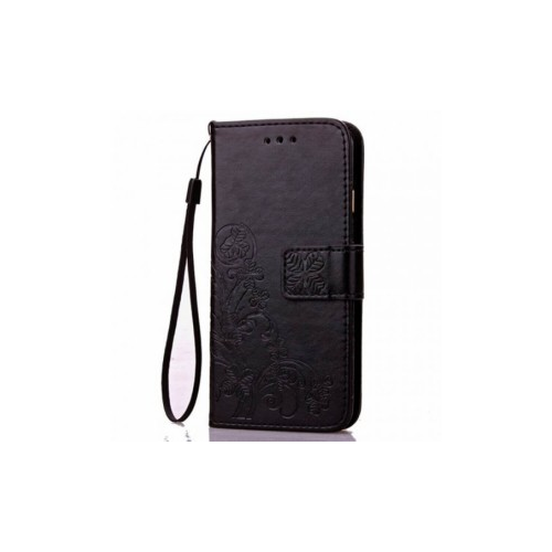 Epik Кожаный чехол (книжка) Four-leaf Clover с визитницей для Samsung Galaxy A70 (A705F) (Черный)