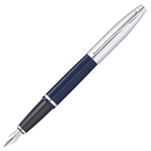 Cross AT0116-3MS Перьевая ручка Calais, Blue Lacquer Chrome CT (Перо М)