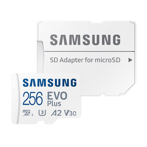 Карта памяти Samsung microSDXC 256GB EVO PLUS microSDXC Class 10 UHS-I, U3 + SD адаптер MB-MC256KA/RU