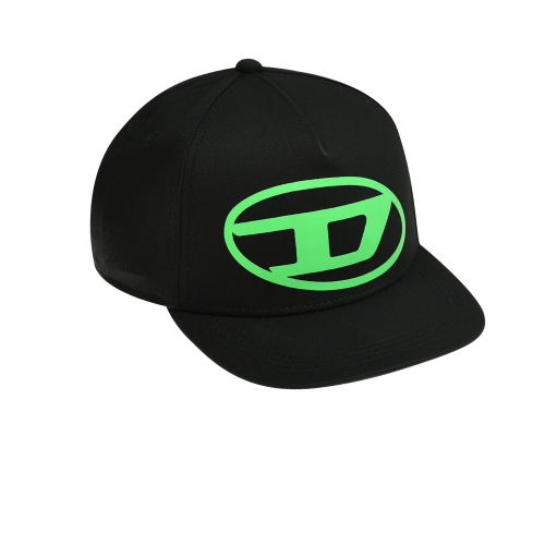 Бейсболка с зеленым лого, черная Diesel