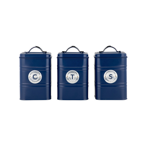 Набор банок для сыпучих продуктов Grandham (1.45 л), 3 шт., синие MW423-GU0323 Maxwell & Williams