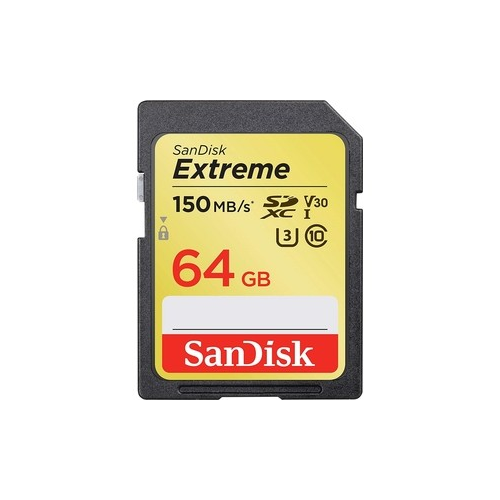 Карта памяти Sandisk Extreme SDXC Card 64GB 150MB/s V30 UHS-I U3 (SDSDXV6-064G-GNCIN)