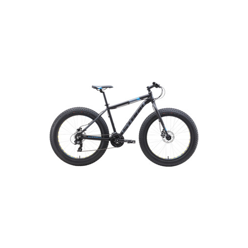 Велосипед Stark Fat 26.2 HD (2019) чёрный/голубой/серый 18''