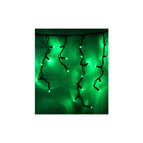 Light Светодиодная бахрома зелёная 3,1x0,5 чёрный каучуковый провод