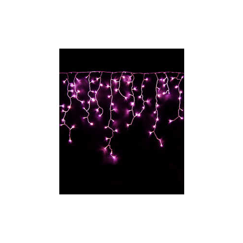 Light Светодиодная бахрома светло розовая 1x1 прозрачный провод
