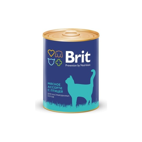 Консервы Brit Premium Cat Sterilized Beef & Chicken мясное ассорти с птицей для стерилизованных кошек 340г (9440)