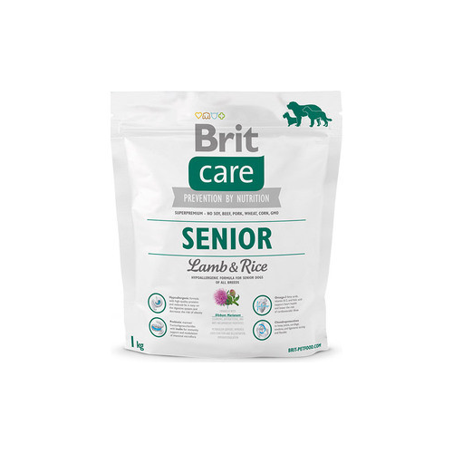 Сухой корм Brit Care Senior All Breed Lamb & Rice гипоаллергенный с ягненком и рисом для пожилых собак всех пород 1кг (132717)