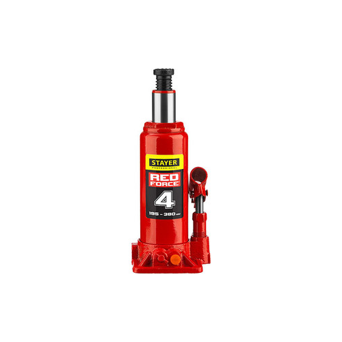 Домкрат гидравлический бутылочный Stayer 4т, в кейсе Red Force (43160-4-K-z01)