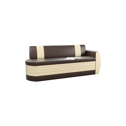 Кухонный диван АртМебель Токио ОД эко-кожа коричнево-бежевый правый