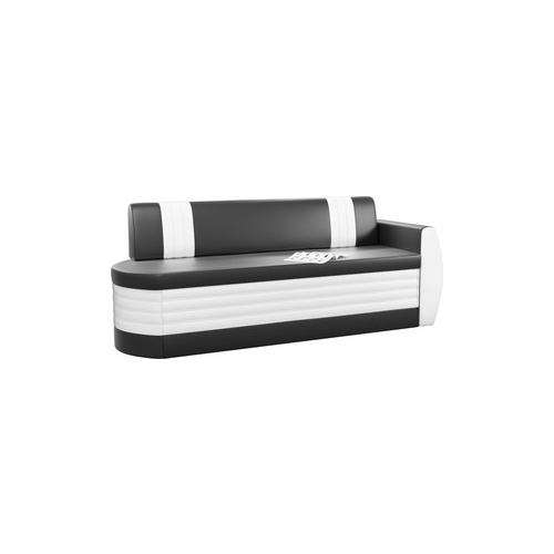 Кухонный диван Мебелико Токио ОД эко-кожа черно-белый правый