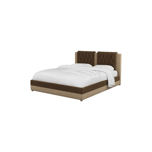 Интерьерная кровать Мебелико Камилла микровельвет коричнево-бежевый