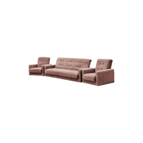 Комплект Экомебель Лондон-2 рогожка коричневая (диван + 2 кресла)