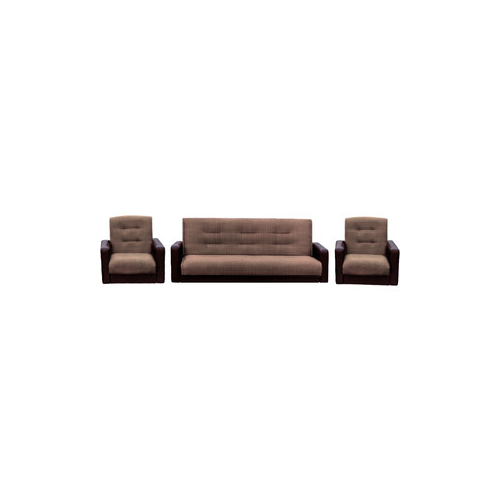 Комплект Экомебель Лондон рогожка микс коричневая (диван + 2 кресла)