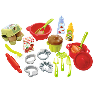 Ecoiffier Игровой набор Посудка с продуктами, 26 предметов