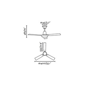 Вентилятор без подсветки Faro Indus 140 Cromo