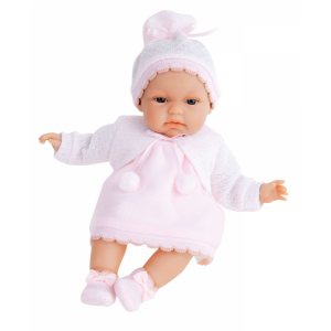 Munecas Antonio Juan Кукла-младенец Молли в розовом, озвученная, мягконабивная 34 см