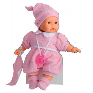 Munecas Antonio Juan Кукла-младенец Ким в розовом, плачущая мягконабивная 27 см