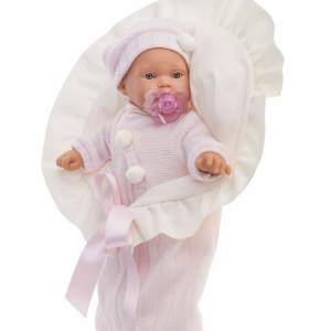 Munecas Antonio Juan Кукла-младенец Ланита в розовом, плачущая мягконабивная 27 см