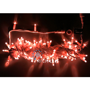 Rich LED RL-S10C-24V-CW/R Уличная светодиодная гирлянда Нить 10 м, красный, пост свечение, провод белый