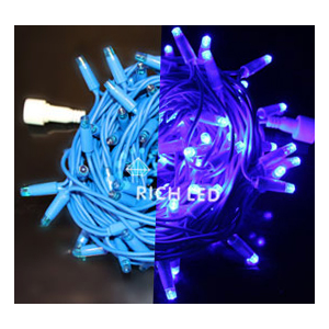 Rich LED RL-S10C-24V-RB/B Уличная светодиодная гирлянда Нить 10 м, синий, пост свечение, провод резиновый синий