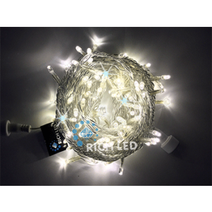 Rich LED Гирлянда-нить 10 м, 24В, флеш, Тепл. Белый, прозрачка RL-S10CF-24V-T/WW