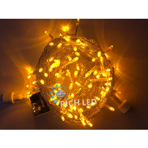 Rich LED RL-S10C-220V-T/Y Уличная светодиодная гирлянда Нить 10 м, желтый, пост свечение, провод прозрачный
