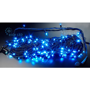 Rich LED RL-T20C2-B/B Уличная светодиодная гирлянда Нить 20 м, синий, 8 режимов, провод черный