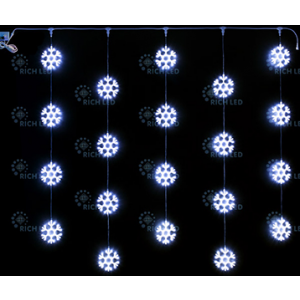 Rich LED RL-CMSF2*2-T/W Уличный светодиодный Занавес 2x2 м, белый, пост свечение, провод прозрачный