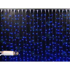 Rich LED RL-C2*2-CW/B Уличный светодиодный Занавес 2x2 м, синий, пост свечение, провод белый