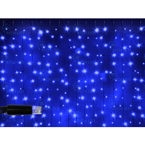 Rich LED RL-C2*6-CB/B Уличный светодиодный Занавес 2x6 м, синий, пост свечение, провод черный