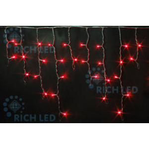 Rich LED RL-i3*0.5-T/R Уличная светодиодная Бахрома 3x0.5 м, красный, пост свечение, провод прозрачный