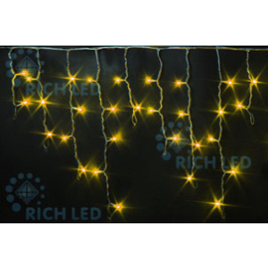 Rich LED RL-i3*0.5-B/Y Уличная светодиодная Бахрома 3x0.5 м, желтый, пост свечение, провод черный