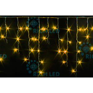 Rich LED RL-i3*0.5F-T/Y Уличная светодиодная Бахрома 3x0.5 м, желтый, мерцание, провод прозрачный