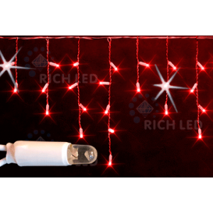 Rich LED RL-i3*0.5F-RW/R Уличная светодиодная Бахрома 3x0.5 м, красный, мерцание, провод резиновый белый