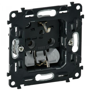 Механизм розетки Legrand Valena In'matic 753021 одноместный с заземлением черный