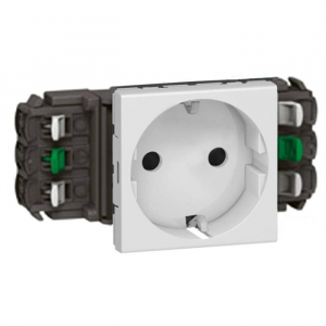 Механизм розетки Legrand Mosaic 077401 одноместный с заземлением и защитными шторками белый