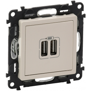 Механизм USB розетки Legrand Valena Life 753512 двойной Слоновая кость