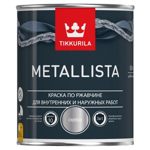 Краска по ржавчине Tikkurila Metallista глянцевая серебряная
