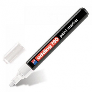 Маркер-краска лаковый (paint marker) EDDING 790, 2-4 мм, круглый наконечник, пластиковый корпус, белый E-790/49