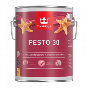 Эмаль без резкого запаха Tikkurila Pesto 30 база C 2.7л