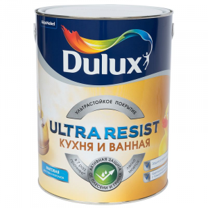 Краска Dulux Ultra Resist для кухни и ванной база BW 5л