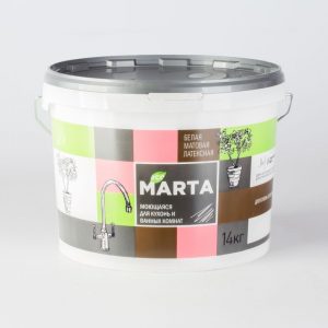 Краска Marta Eco для кухни и ванной комнаты белая