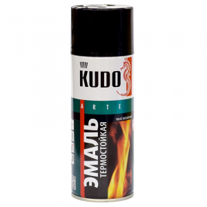 Эмаль термостойкая Kudo аэрозольная черная