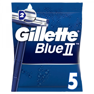 Станок Gillette Blue II 5шт одноразовый с увлажняющей полоской для мужчин