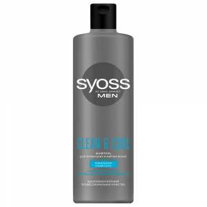 Шампунь Syoss 450мл Men Clean & Cool для нормальных и жирных волос SYOSS