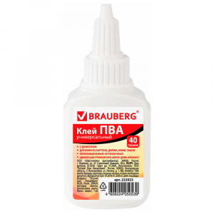 Клей пва 40г BRAUBERG 222923