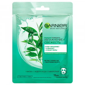 Маска для лица Garnier тканевая увлажнение+свежесть для нормальной и комбинированной кожи GARNIER
