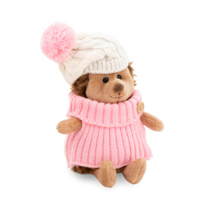 Мягкая игрушка Orange Toys Life Ежинка Колючка в шапке с розовым помпоном 15 см